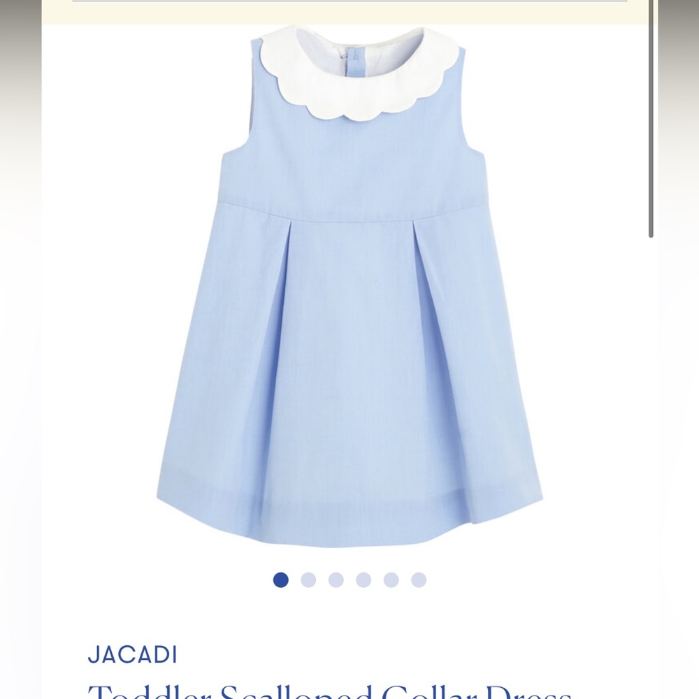Jacadi Light Blue Scalloped Collar Dress